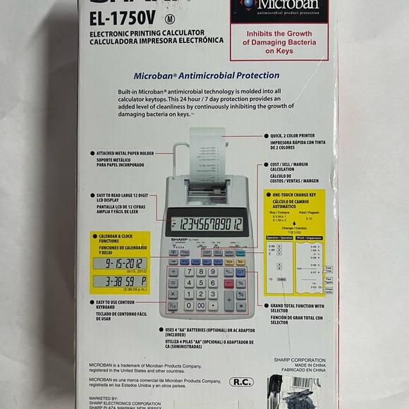 NEW! SHARP Calculator w/receipt tape. - Picture 6 of 6